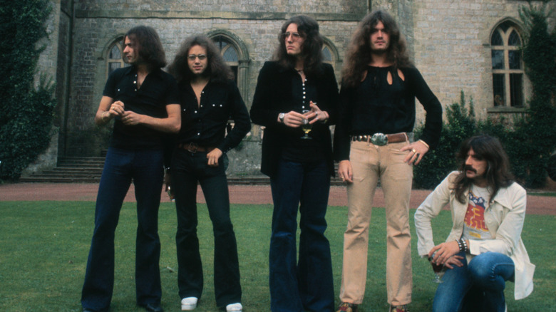 Deep Purple devant un château dans les années 1970
