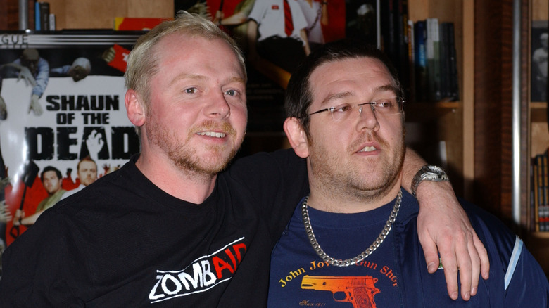 Simon Pegg et Nick Frost à l'événement publicitaire Shaun of the Dead