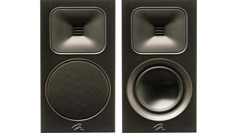 Vue de face des enceintes d'étagère B1 de la MartinLogan Motion Foundation